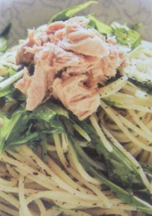 ツナと水菜のパスタ-レシピのメイン写真