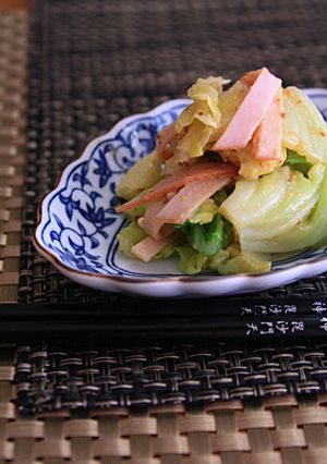 春キャベツとハムの辛子酢味噌あえ-レシピのメイン写真