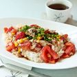 簡単!さば水煮缶とトマトの中華丼