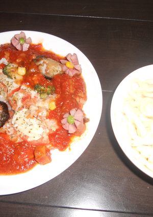 ドリアうどん!?トマトソースがけ-レシピのメイン写真
