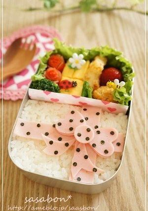 簡単&ラブリー♪ドットリボンのお弁当-レシピのメイン写真