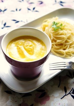 南瓜煮物でポタージュつけパスタ-レシピのメイン写真