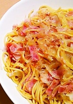 簡単！新玉ねぎとベーコンの和風パスタ-レシピのメイン写真