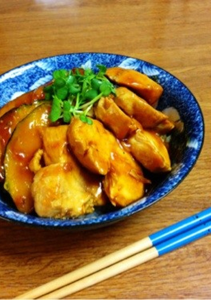 鶏とかぼちゃの照り焼き丼-レシピのメイン写真