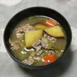 さつま芋、豚肉と独活の味噌汁