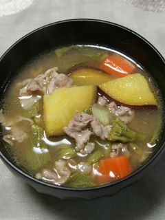 さつま芋、豚肉と独活の味噌汁 -レシピのメイン写真