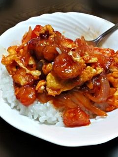 エビと玉ねぎ+α卵ケチャップ炒め-レシピのメイン写真