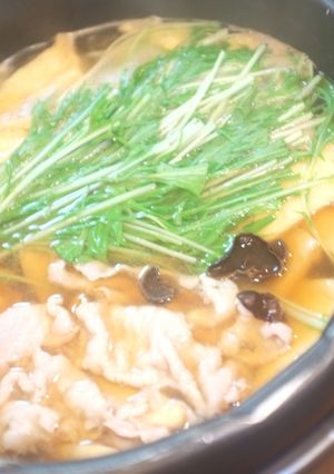 豚肉とみず菜のハリハリ鍋-レシピのメイン写真