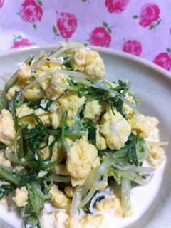 超簡単..丼&カップで.4分.水菜サラダ-レシピのメイン写真