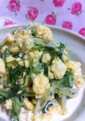 超簡単..丼&カップで.4分.水菜サラダ-レシピのメイン写真