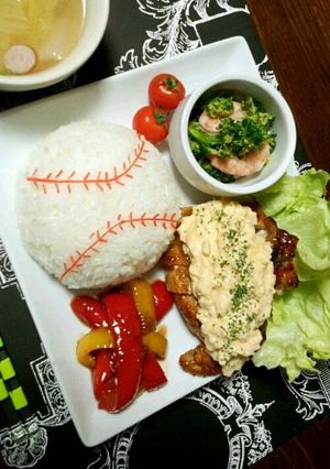 プロ野球開幕記念？！プレート-レシピのメイン写真