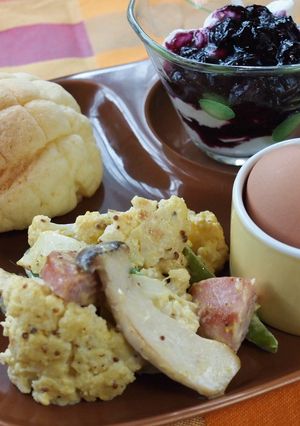 マスタードマヨのベジハムソテー朝食-レシピのメイン写真