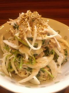 豆苗と新玉ねぎのツナマヨサラダ-レシピのメイン写真