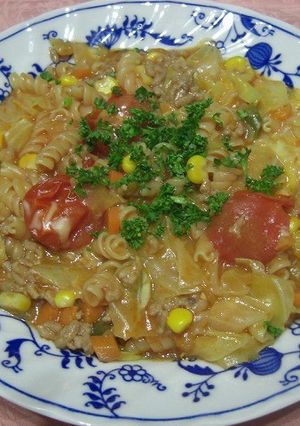ミネストローネ風ごちそうスープパスタ-レシピのメイン写真