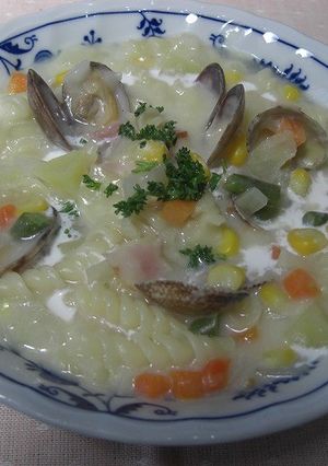 クラムチャウダー風ごちそうスープパスタ♪-レシピのメイン写真
