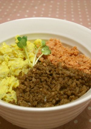 カルシウムたっぷり!じゃこ三色丼-レシピのメイン写真