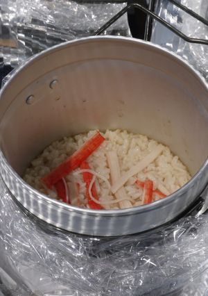 ソーラークッカーカニ雑炊-レシピのメイン写真