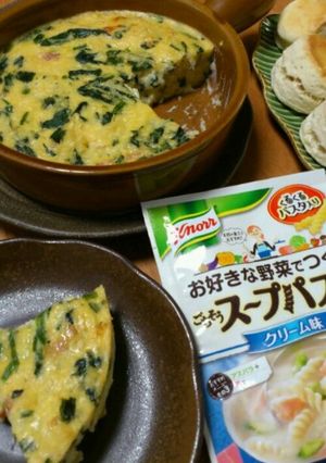 長芋とほうれん草のキッシュ風-レシピのメイン写真