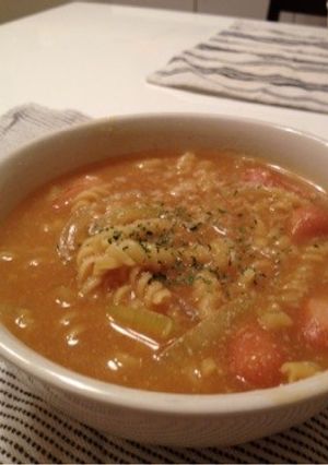 子ども大好き！チーズカレースープパスタ-レシピのメイン写真