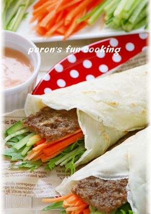 ✿挽き肉deステーキ風コナモン手巻き✿-レシピのメイン写真