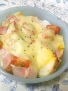 朝食に♪温玉ベーコンパングラタン♪-レシピのメイン写真