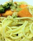 野球ぼーずのカラフルお洒落パスタ