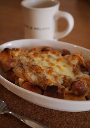 ソーセージとタマネギのパングラタン-レシピのメイン写真
