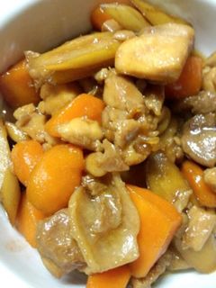 簡単!鶏肉とゴボウの煮物-レシピのメイン写真
