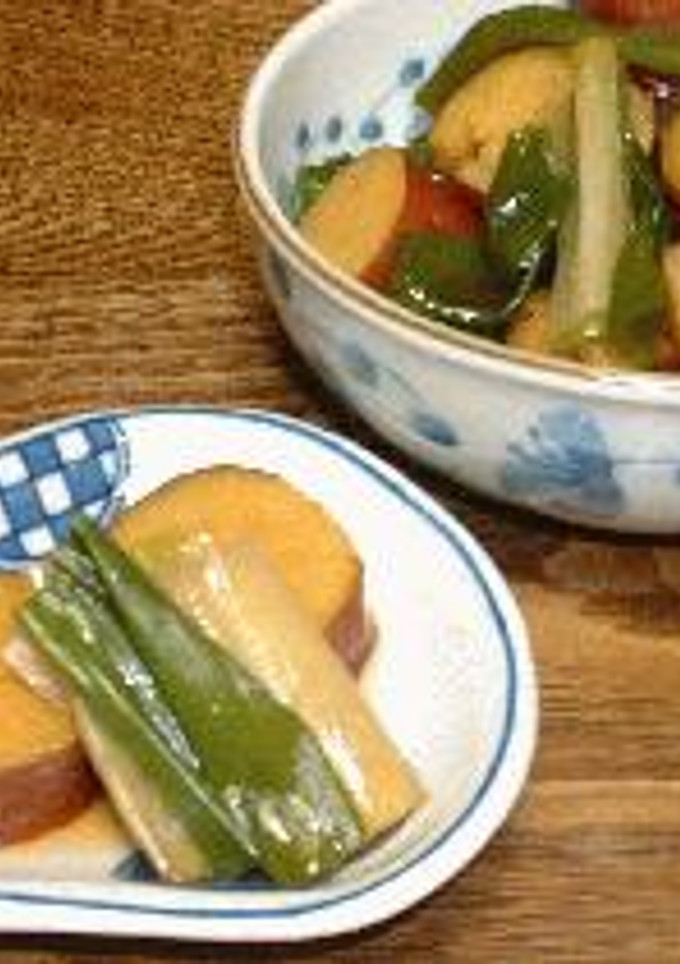 さつま芋とねぎの煮物-レシピのメイン写真
