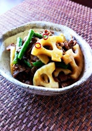 牛肉とれんこんの甘辛炒め＊-レシピのメイン写真