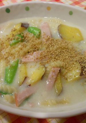 さつまいものごまクリーミーパスタ-レシピのメイン写真
