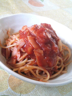 簡単ベーコントマトパスタ-レシピのメイン写真
