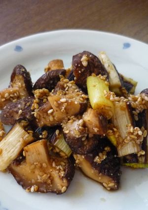 焼き椎茸とねぎのゴマ酢和え-レシピのメイン写真