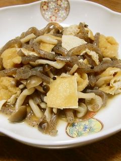 しめじ・こんにゃく・油揚げの炒め煮♪-レシピのメイン写真