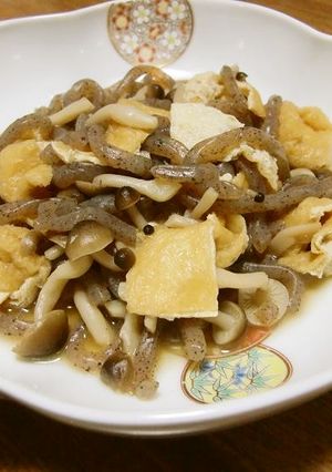 しめじ・こんにゃく・油揚げの炒め煮♪-レシピのメイン写真