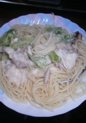 6分で♡春キャベツと鶏肉のカルボナーラ-レシピのメイン写真