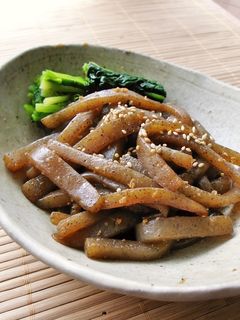 こんにゃくのしょうが醤油炒め-レシピのメイン写真
