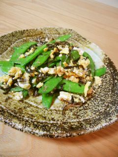 さやえんどうと塩昆布の卵炒め♬-レシピのメイン写真