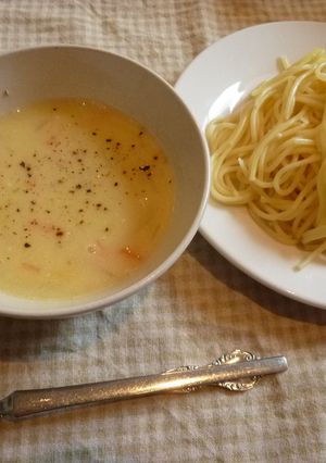 ヘルシー♪お野菜豆乳スープのつけパスタ-レシピのメイン写真