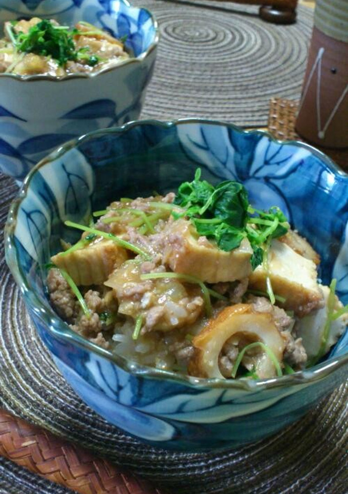 厚揚げと豆苗の麻婆風☆-レシピのメイン写真