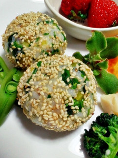 菜花と沢庵のごまおにぎり-レシピのメイン写真