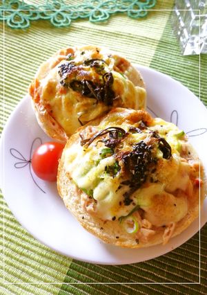 ツナ×キムチ×葱×塩昆布のトースト-レシピのメイン写真