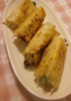 豚肉☆もやし☆チーズの巻き巻き餃子-レシピのメイン写真
