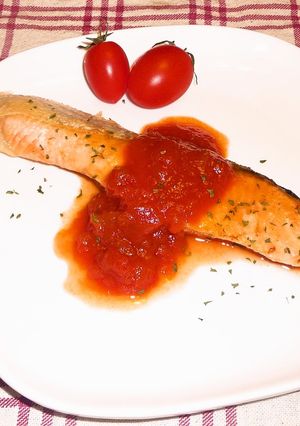 シンプル♡鮭のトマトソース-レシピのメイン写真
