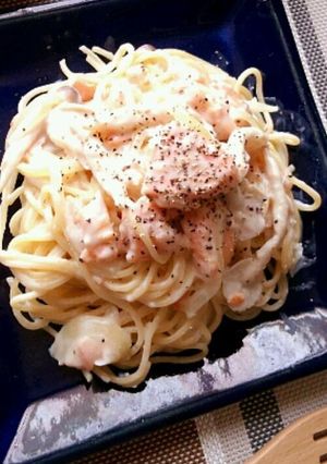 紅鮭で作る♪鮭のクリームパスタ☆-レシピのメイン写真