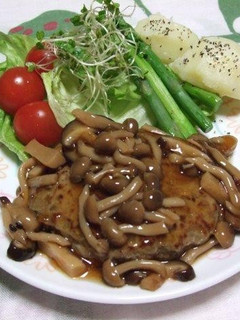 キノコあんかけハンバーグ-レシピのメイン写真