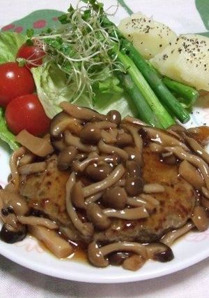 キノコあんかけハンバーグ-レシピのメイン写真