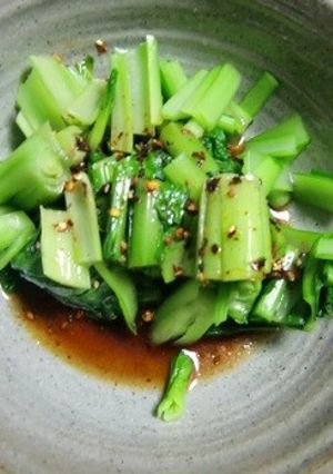 小松菜の黒酢＋食べるラー油味-レシピのメイン写真