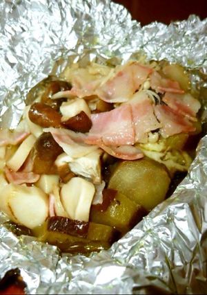 なすのホイル焼き♡ベーコン＆キノコ味-レシピのメイン写真