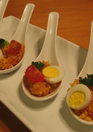 ミニオムライスonスプーン-レシピのメイン写真